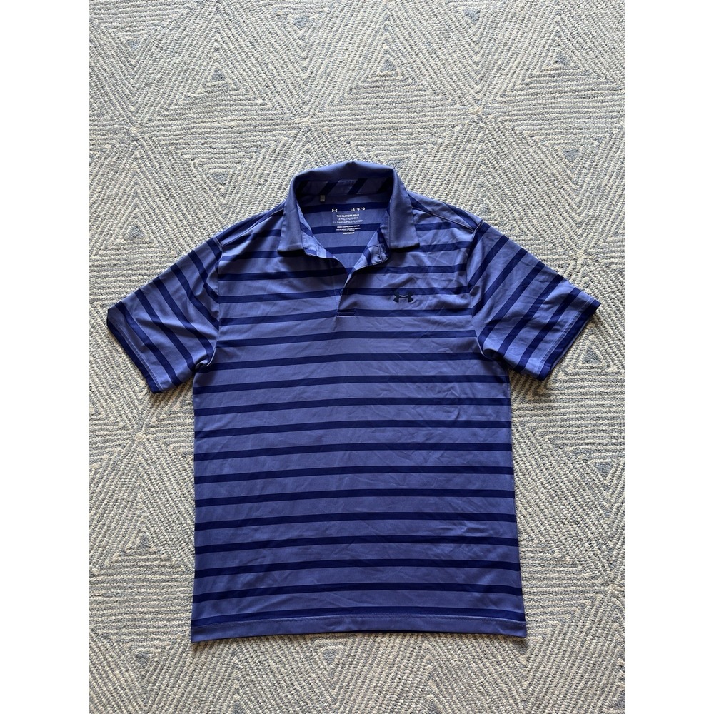 Under Armour Heat Gear Playoff Polo - Purple Stripeโ - Large